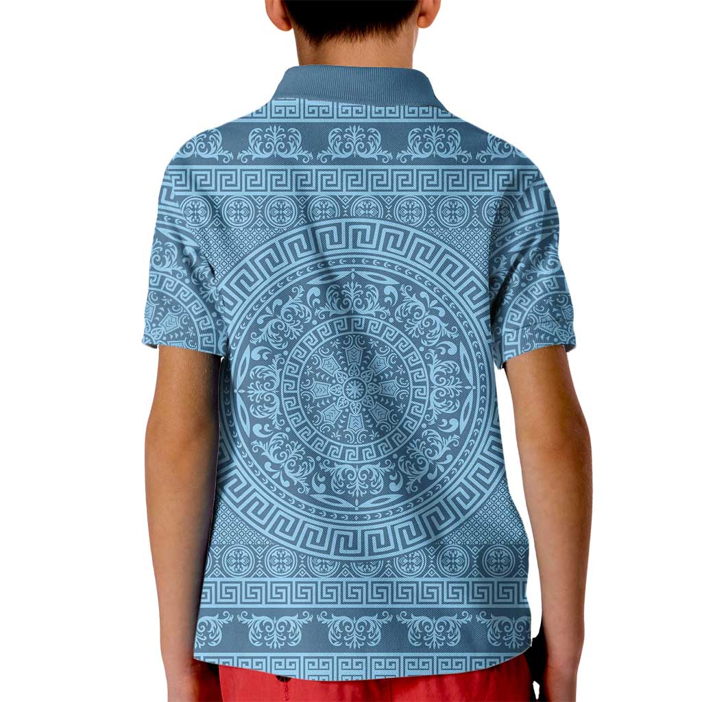 Greek Key Pattern Kid Polo Shirt Ancient Meander Geometric Art