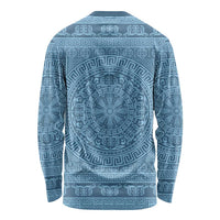 Greek Key Pattern Long Sleeve Shirt Ancient Meander Geometric Art