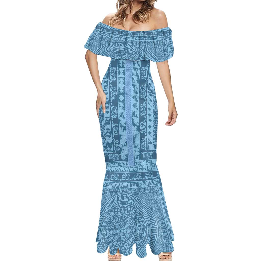 Greek Key Pattern Mermaid Dress Ancient Meander Geometric Art
