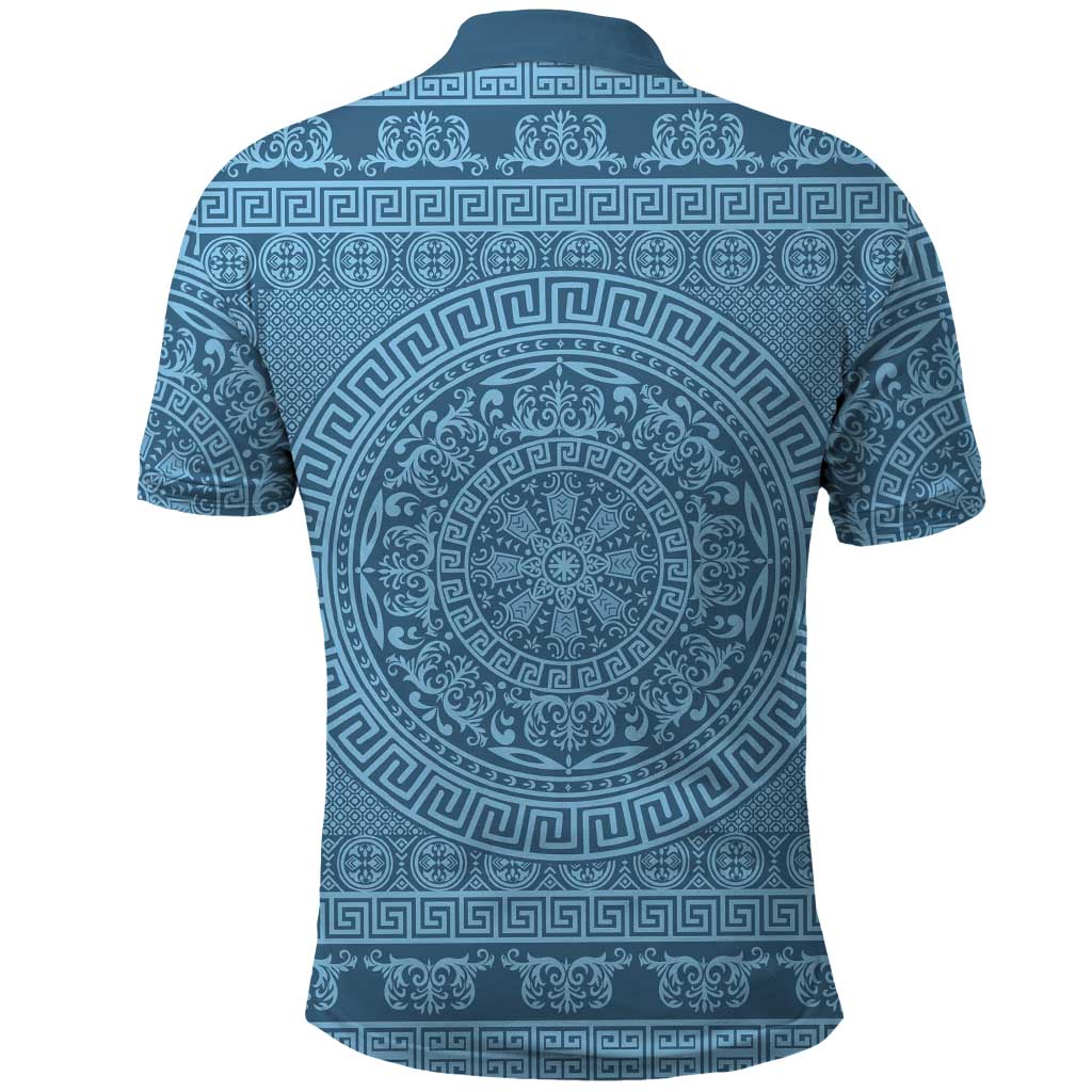 Greek Key Pattern Polo Shirt Ancient Meander Geometric Art