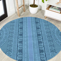 Greek Key Pattern Round Carpet Ancient Meander Geometric Art