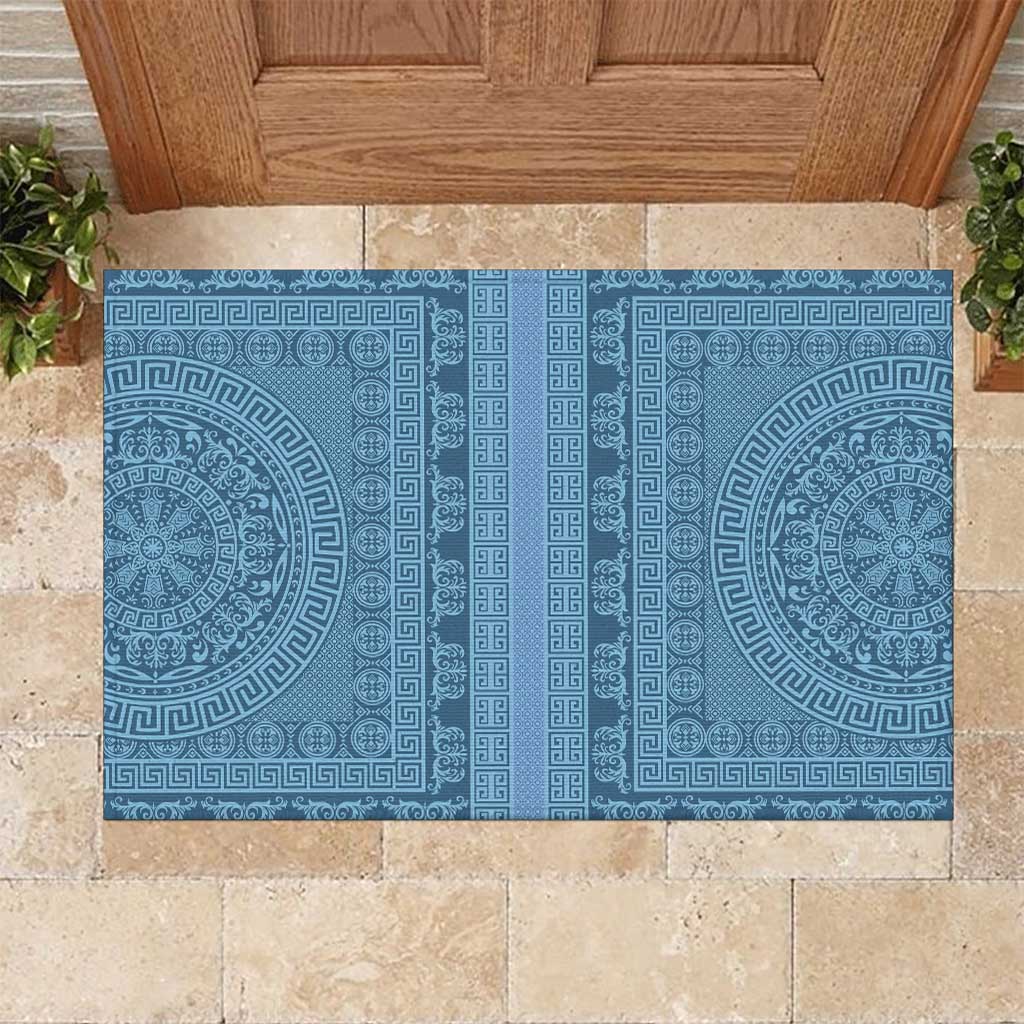 Greek Key Pattern Rubber Doormat Ancient Meander Geometric Art