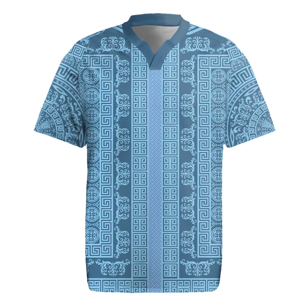 Greek Key Pattern Rugby Jersey Ancient Meander Geometric Art