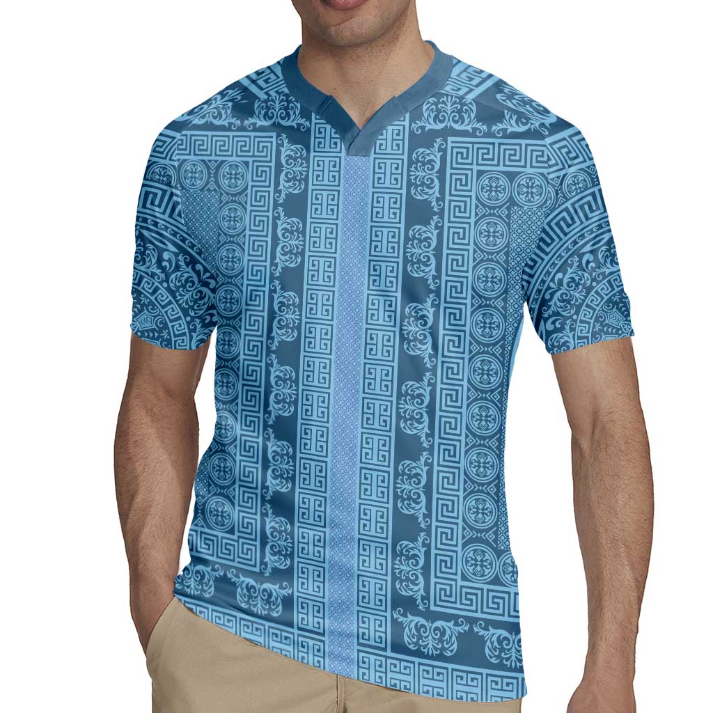 Greek Key Pattern Rugby Jersey Ancient Meander Geometric Art