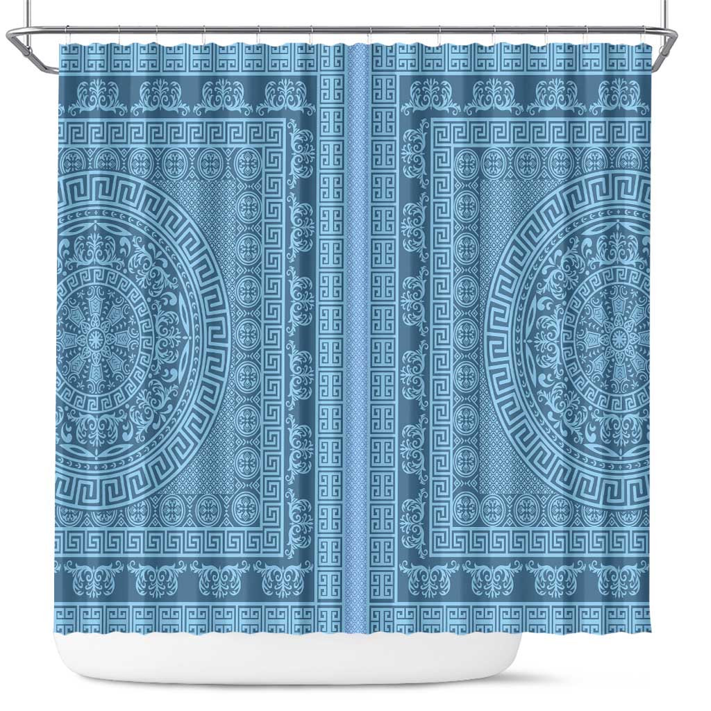 Greek Key Pattern Shower Curtain Ancient Meander Geometric Art