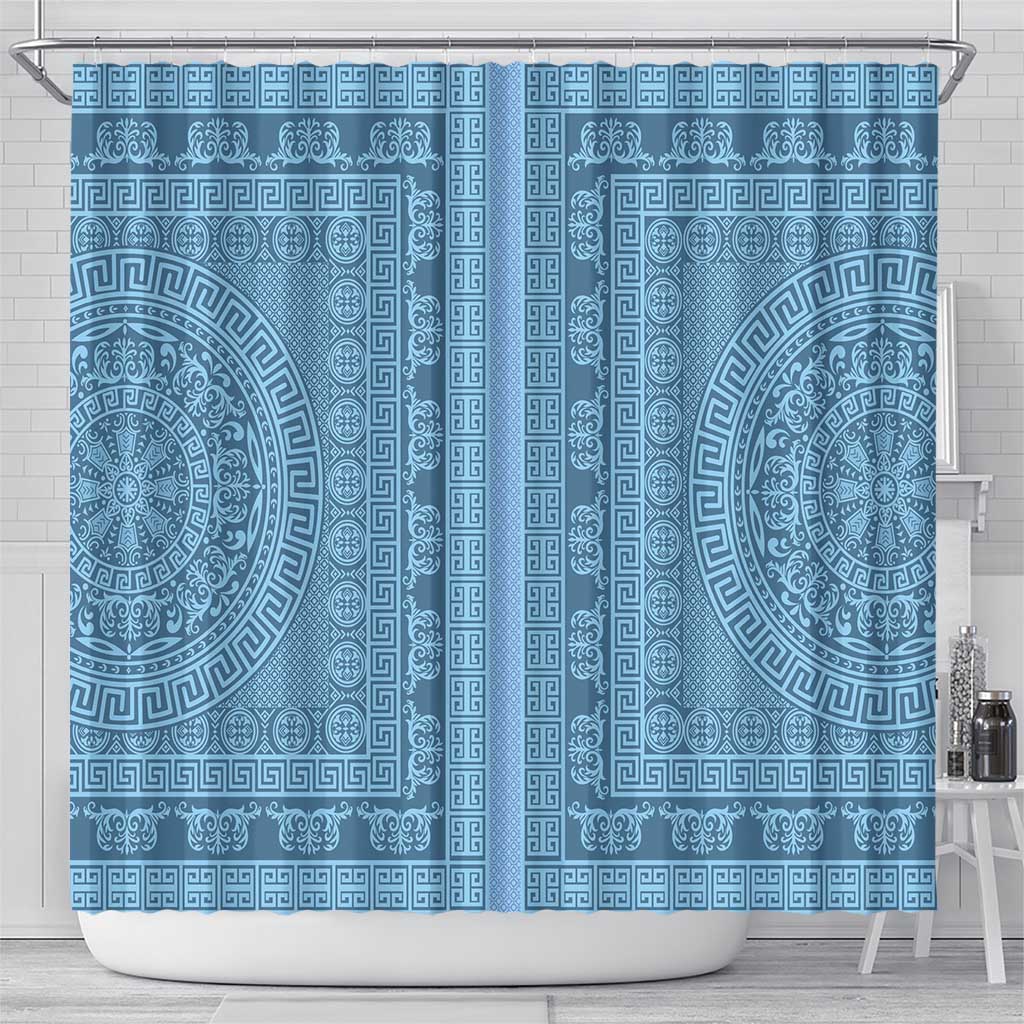Greek Key Pattern Shower Curtain Ancient Meander Geometric Art