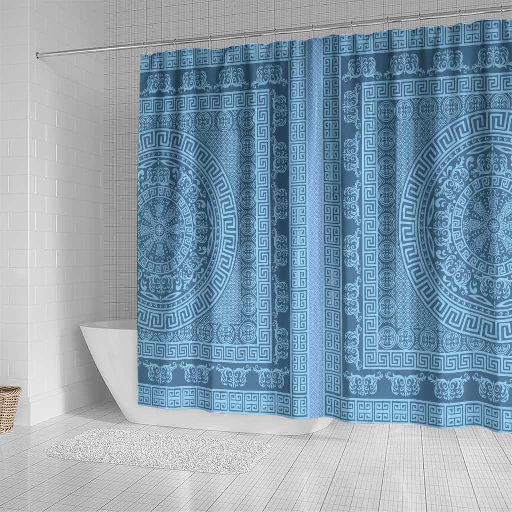 Greek Key Pattern Shower Curtain Ancient Meander Geometric Art