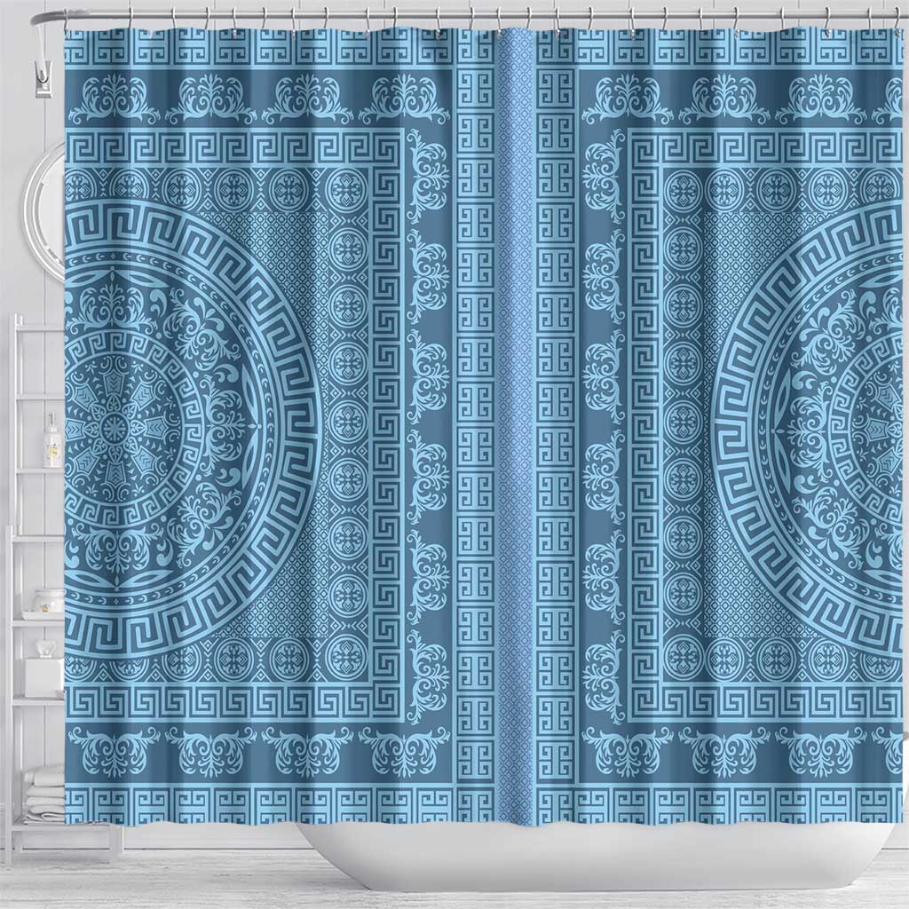 Greek Key Pattern Shower Curtain Ancient Meander Geometric Art