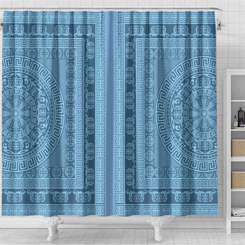 Greek Key Pattern Shower Curtain Ancient Meander Geometric Art