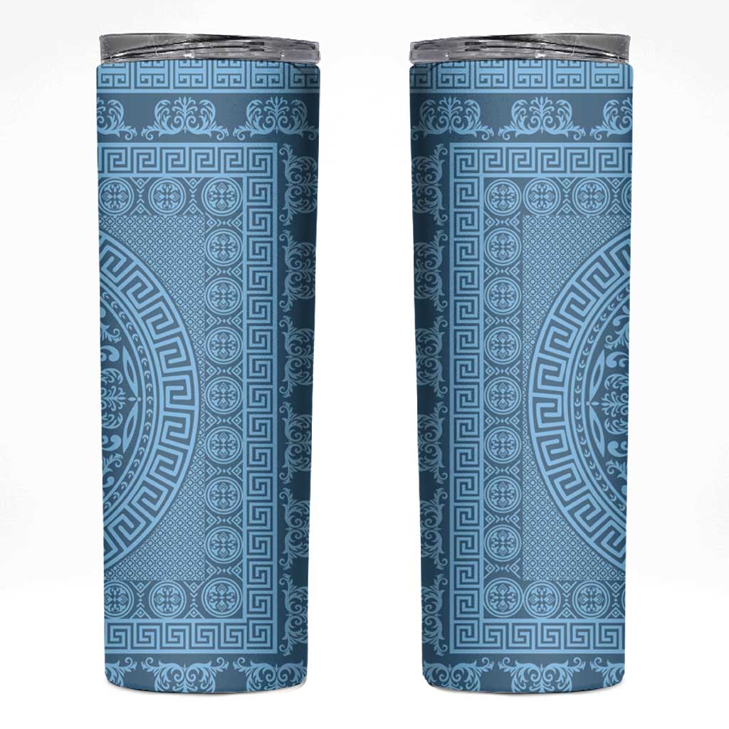 Greek Key Pattern Skinny Tumbler Ancient Meander Geometric Art