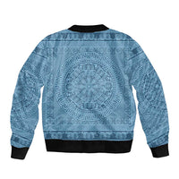 Greek Key Pattern Sleeve Zip Bomber Jacket Ancient Meander Geometric Art