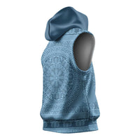 Greek Key Pattern Sleeveless Hoodie Ancient Meander Geometric Art