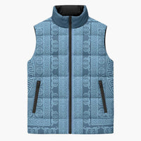 Greek Key Pattern Sleeveless Puffer Jacket Ancient Meander Geometric Art