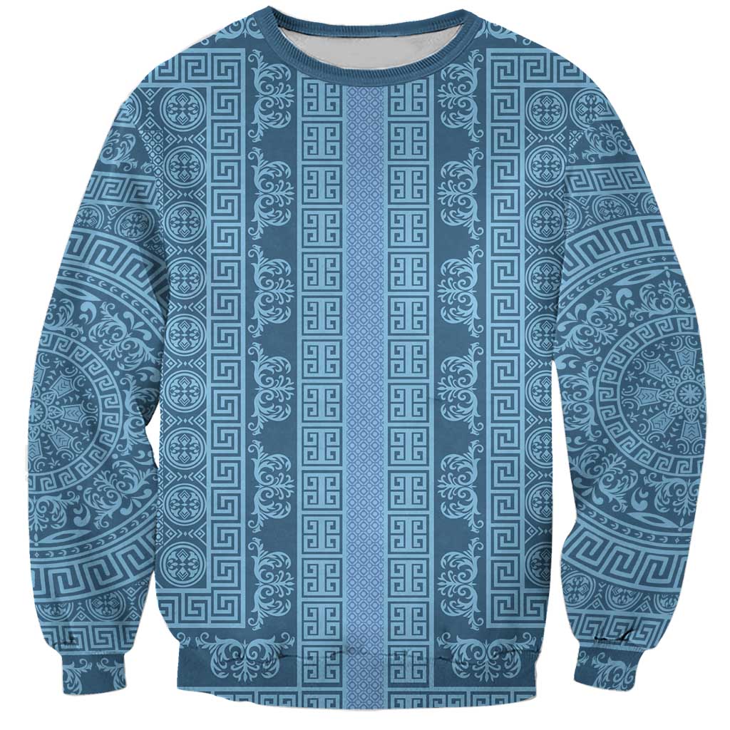 Greek Key Pattern Sweatshirt Ancient Meander Geometric Art