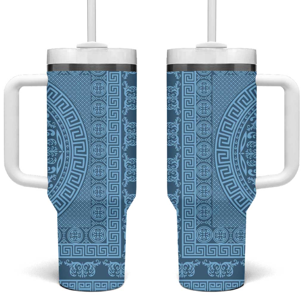 Greek Key Pattern Tumbler With Handle Ancient Meander Geometric Art