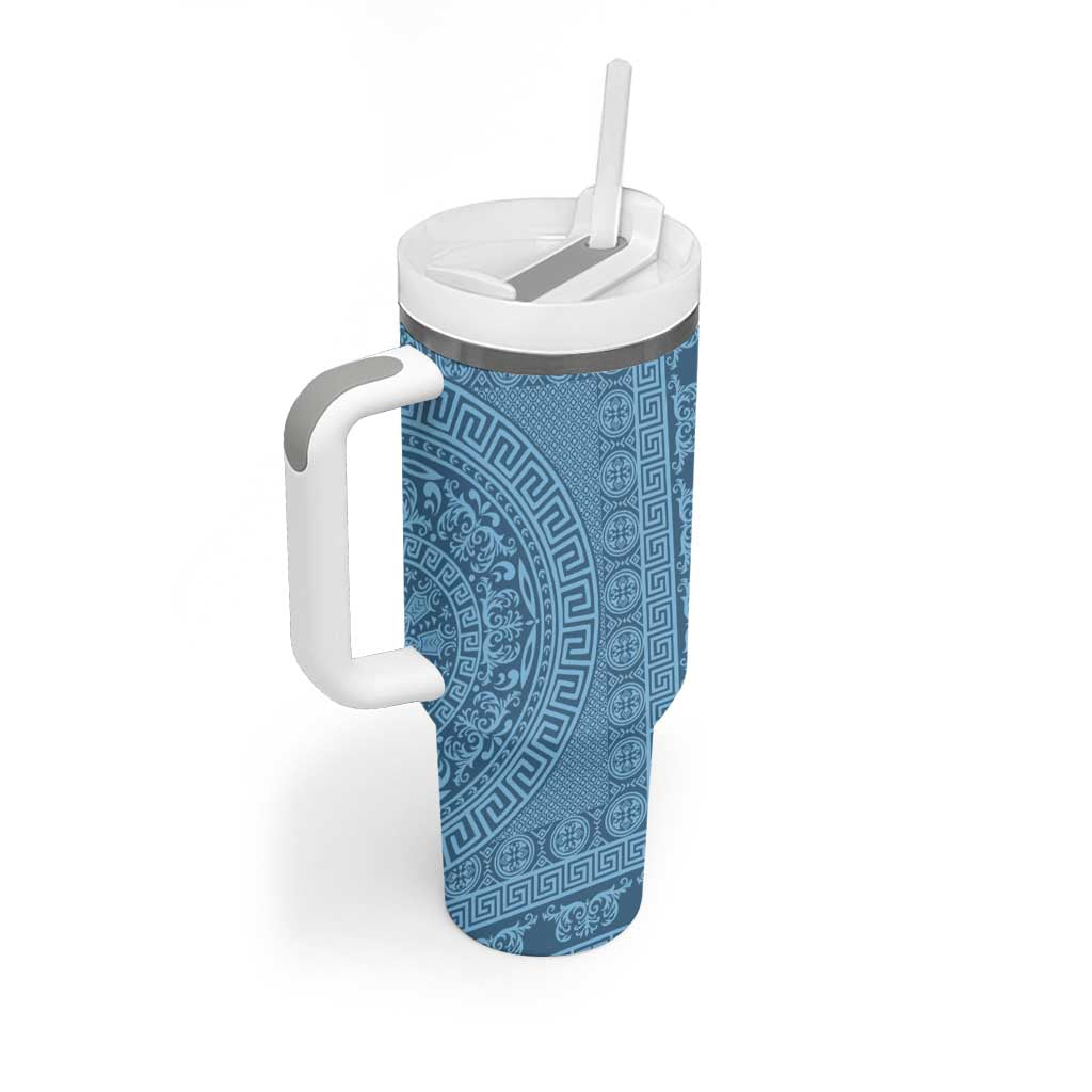 Greek Key Pattern Tumbler With Handle Ancient Meander Geometric Art