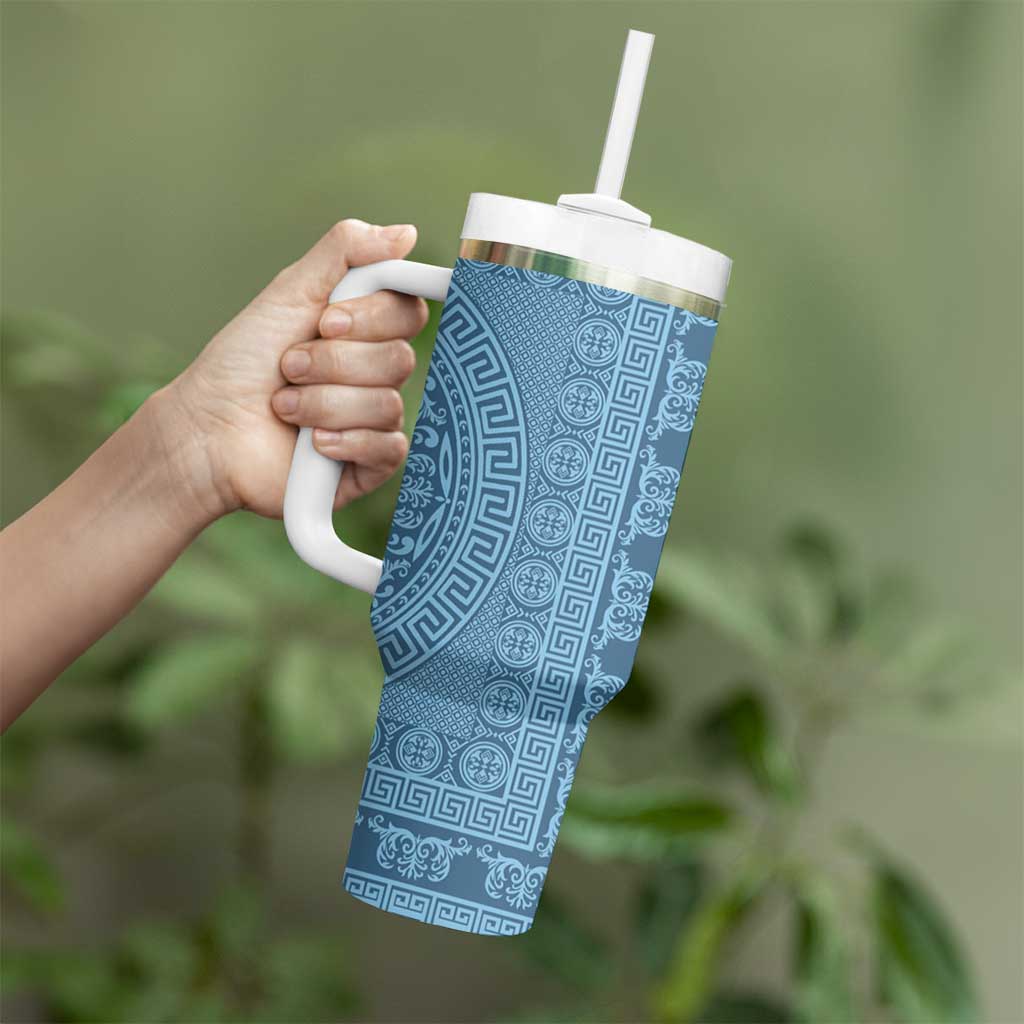 Greek Key Pattern Tumbler With Handle Ancient Meander Geometric Art