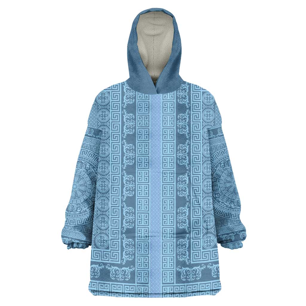 Greek Key Pattern Wearable Blanket Hoodie Ancient Meander Geometric Art