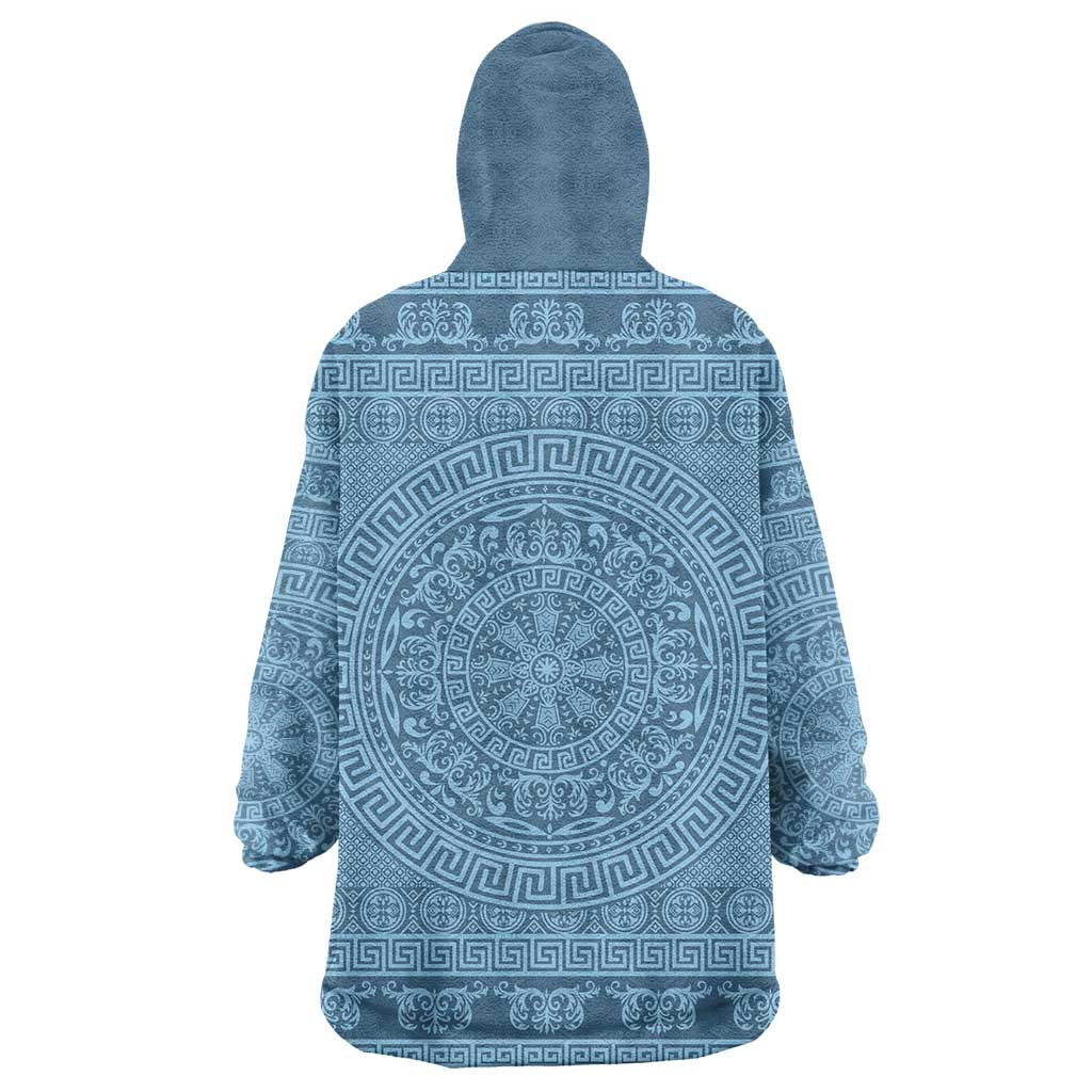 Greek Key Pattern Wearable Blanket Hoodie Ancient Meander Geometric Art