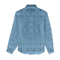Greek Key Pattern Women Casual Shirt Ancient Meander Geometric Art