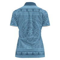 Greek Key Pattern Women Polo Shirt Ancient Meander Geometric Art