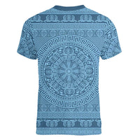 Greek Key Pattern Women V-Neck T-Shirt Ancient Meander Geometric Art