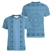 Greek Key Pattern Women V-Neck T-Shirt Ancient Meander Geometric Art