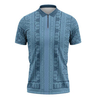 Greek Key Pattern Zipper Polo Shirt Ancient Meander Geometric Art
