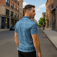 Greek Key Pattern Zipper Polo Shirt Ancient Meander Geometric Art