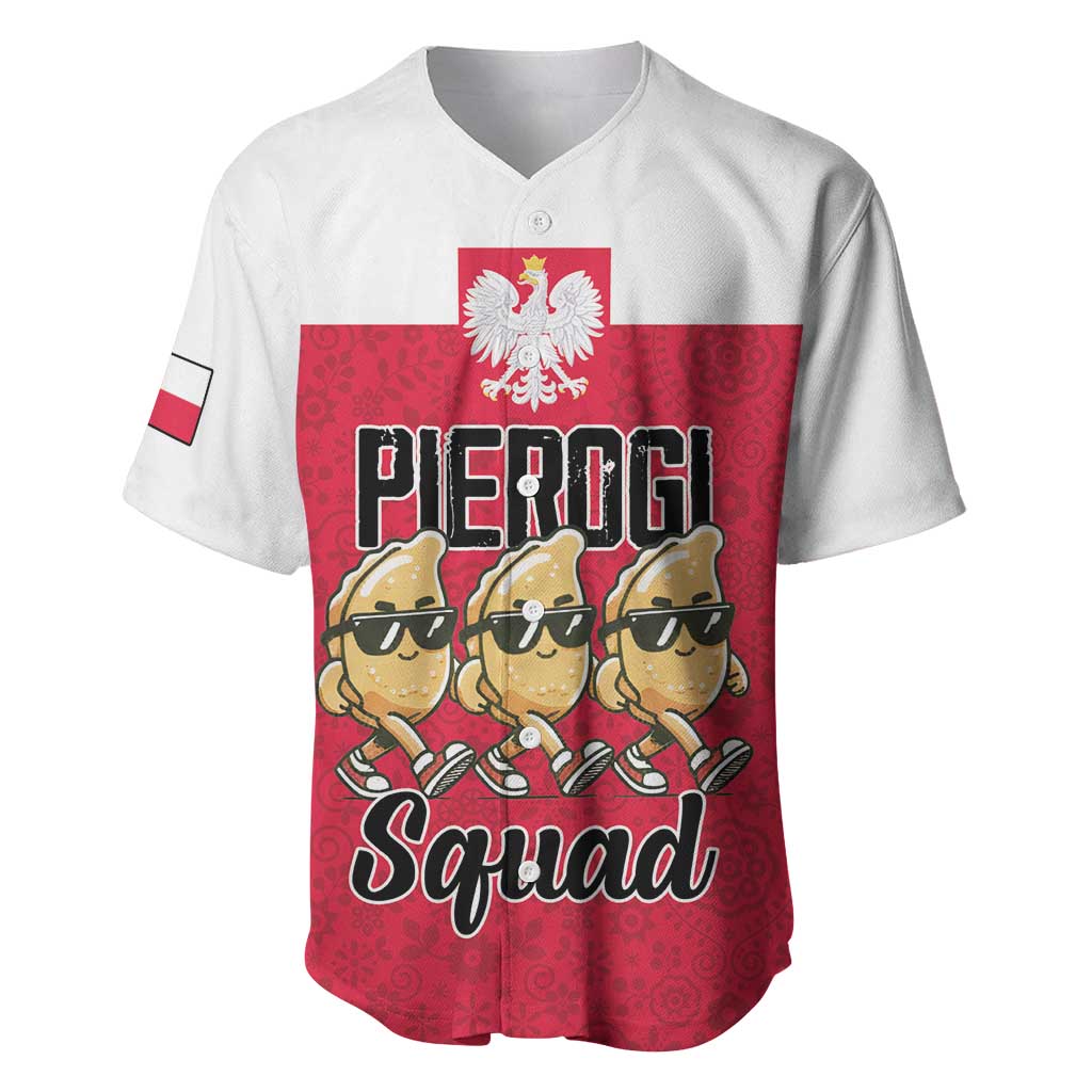 Funny Pierogi Squad Baseball Jersey Polish Pride Food Humor