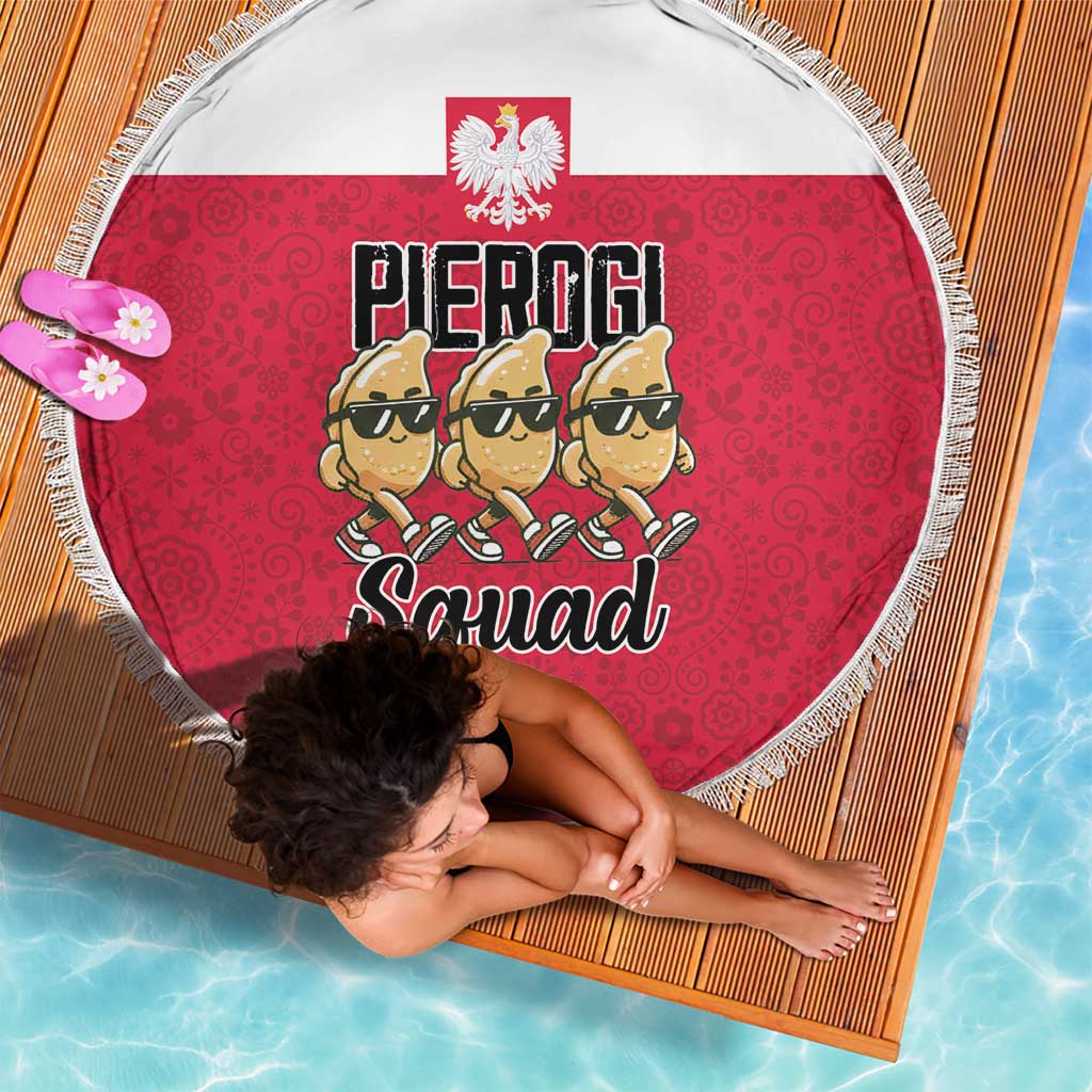 Funny Pierogi Squad Beach Blanket Polish Pride Food Humor
