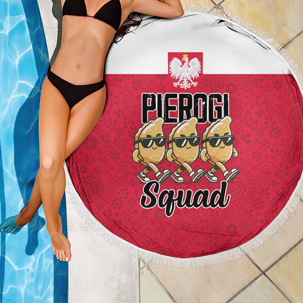 Funny Pierogi Squad Beach Blanket Polish Pride Food Humor
