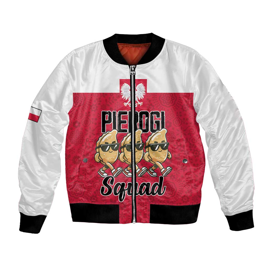 Funny Pierogi Squad Bomber Jacket Polish Pride Food Humor