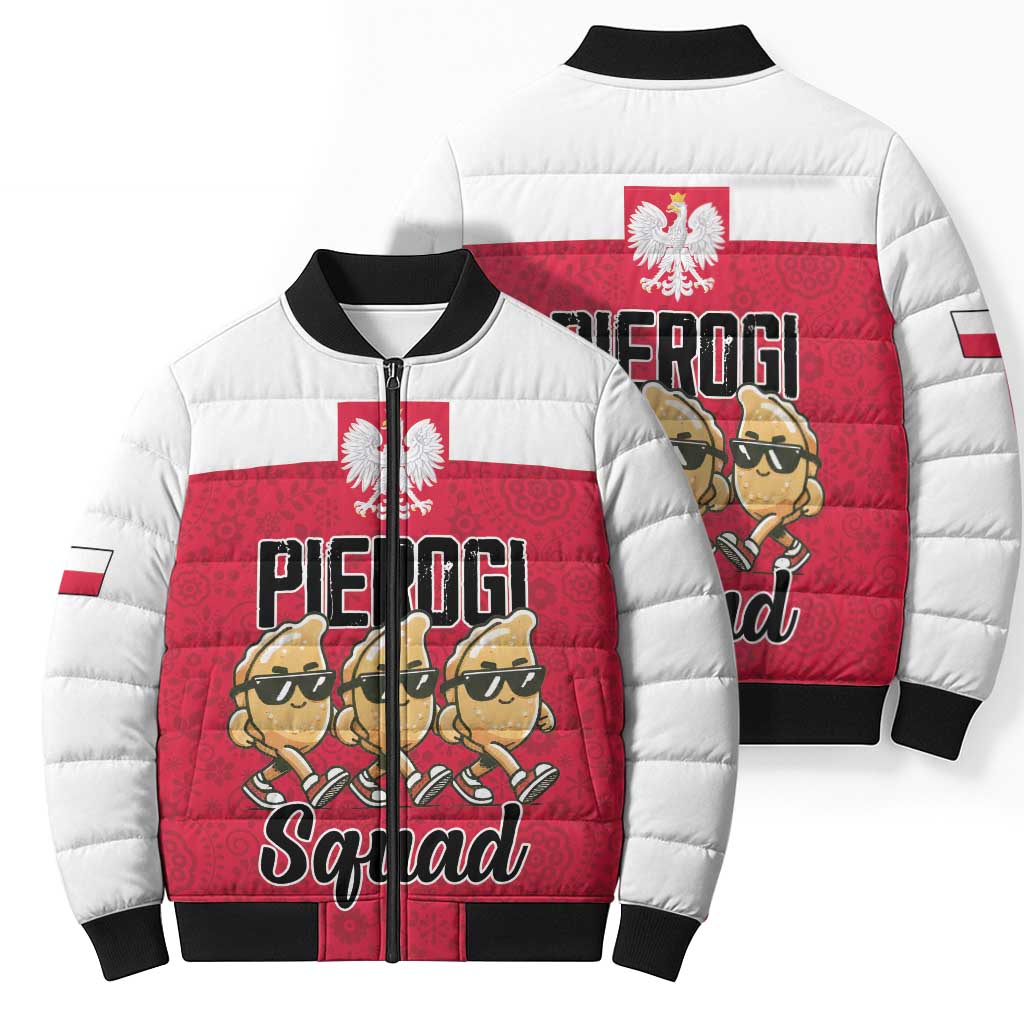 Funny Pierogi Squad Bomber Puffer Jacket Polish Pride Food Humor