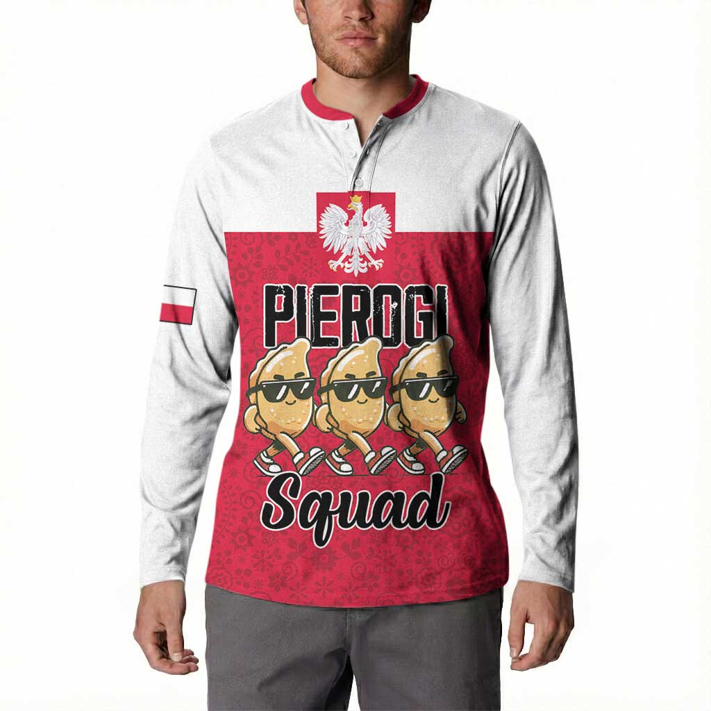 Funny Pierogi Squad Button Sweatshirt Polish Pride Food Humor