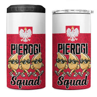Funny Pierogi Squad 4 in 1 Can Cooler Tumbler Polish Pride Food Humor