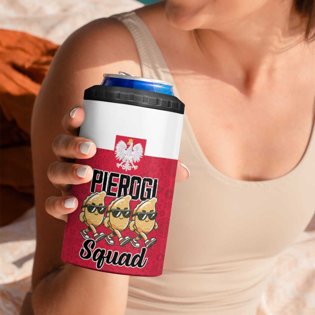 Funny Pierogi Squad 4 in 1 Can Cooler Tumbler Polish Pride Food Humor
