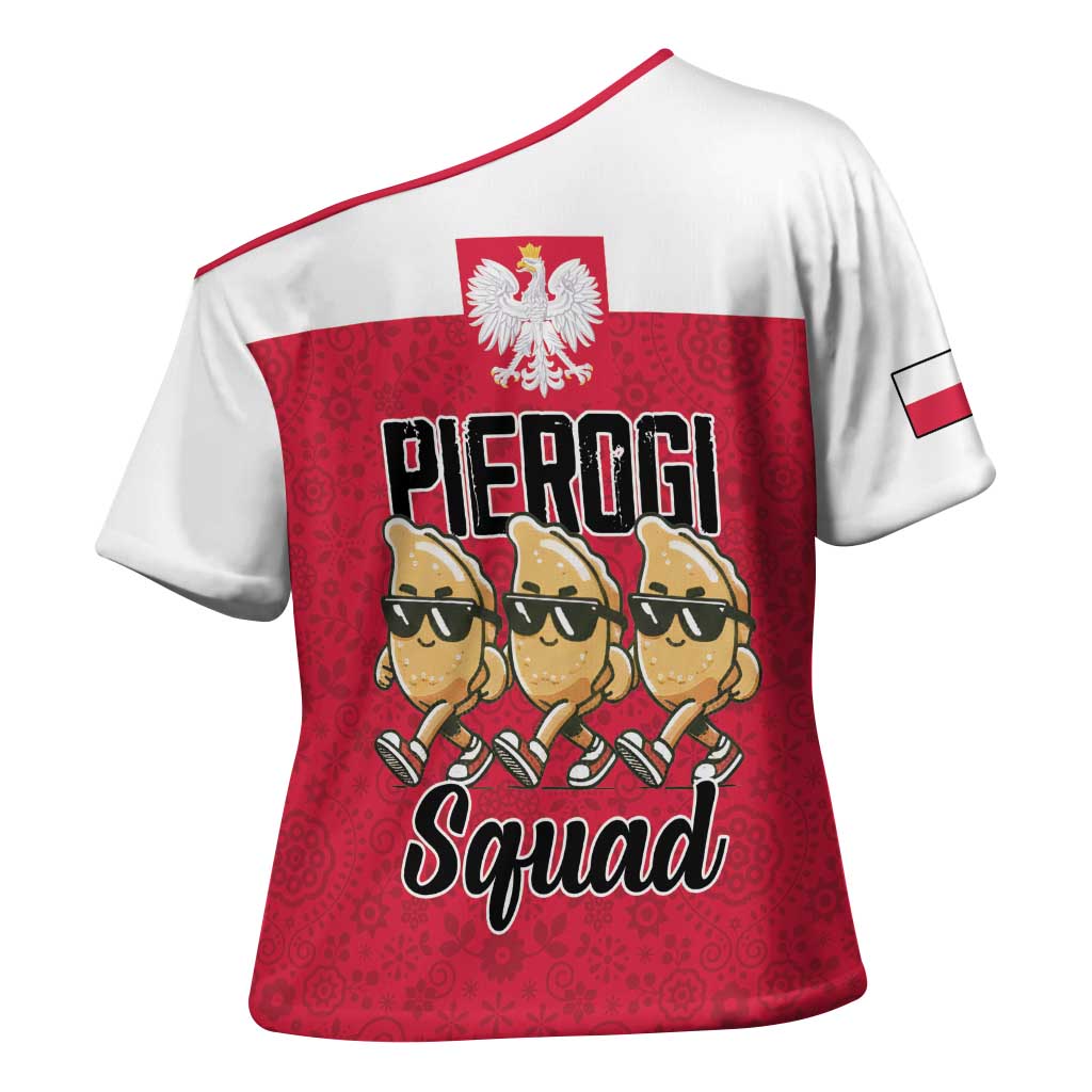 Funny Pierogi Squad Cross Shoulder Shirt Polish Pride Food Humor