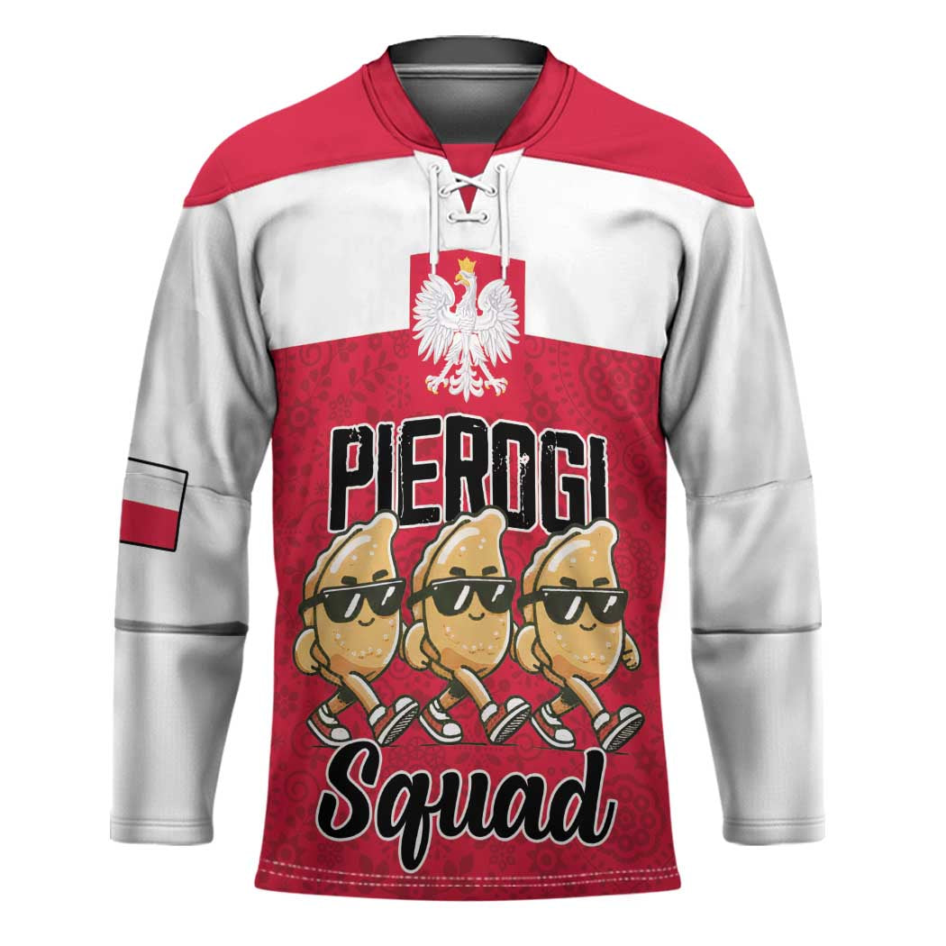 Funny Pierogi Squad Hockey Jersey Polish Pride Food Humor