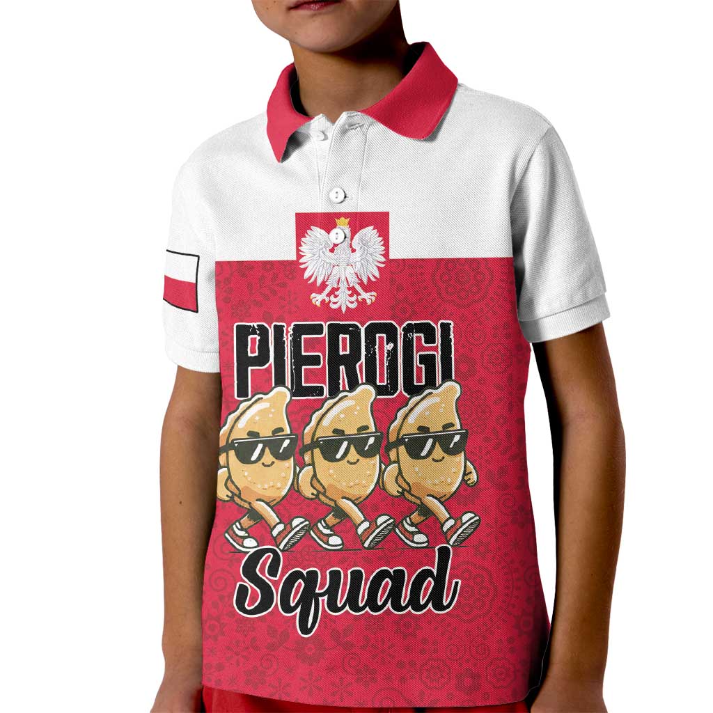 Funny Pierogi Squad Kid Polo Shirt Polish Pride Food Humor
