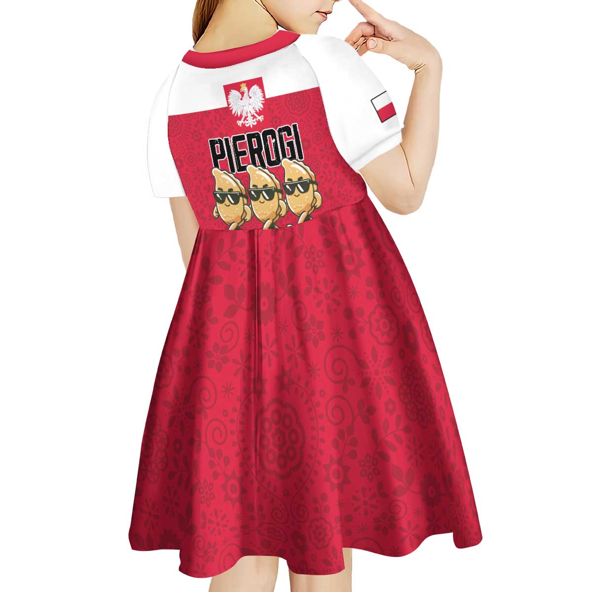 Funny Pierogi Squad Kid Short Sleeve Dress Polish Pride Food Humor