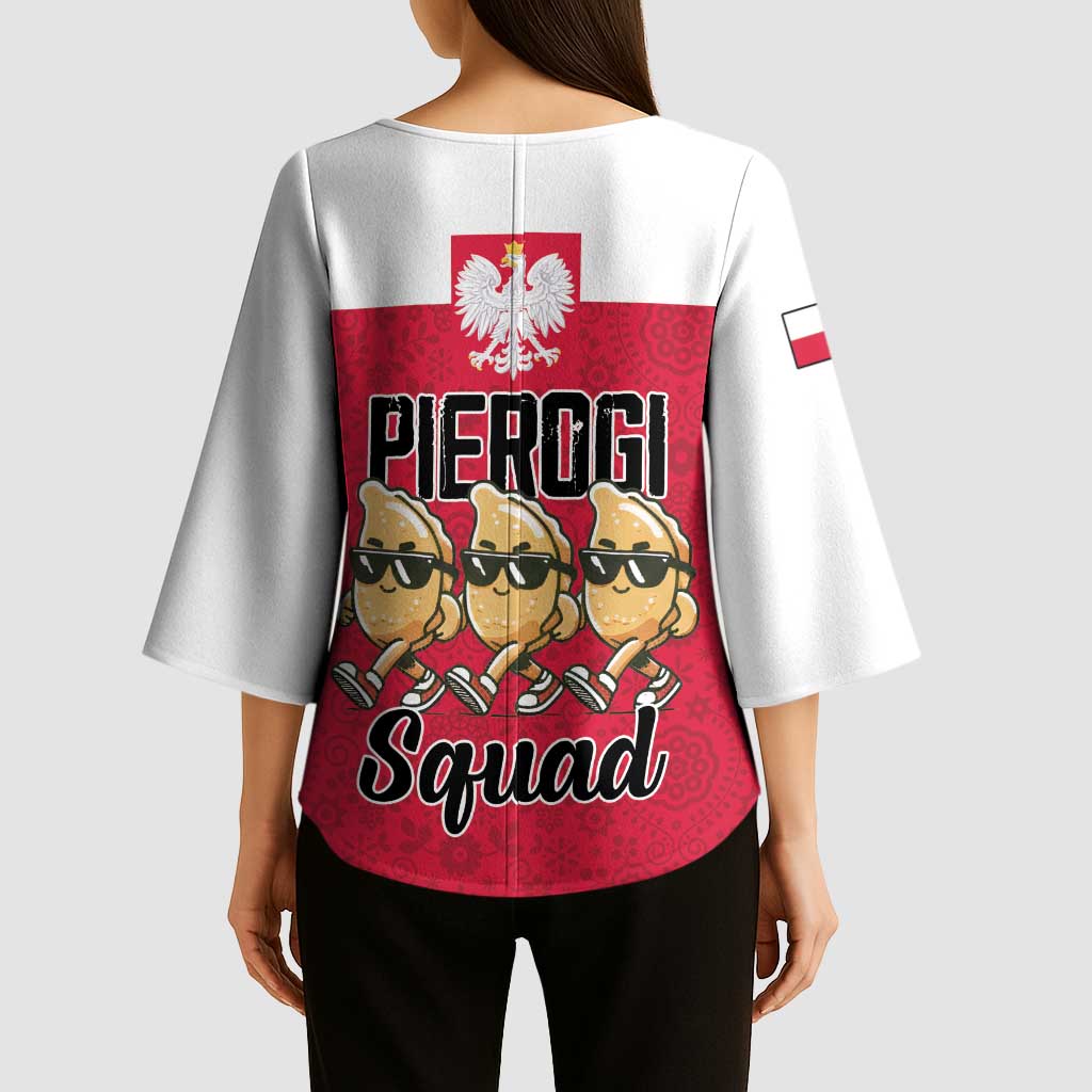 Funny Pierogi Squad Kimono Sleeve Blouse Polish Pride Food Humor