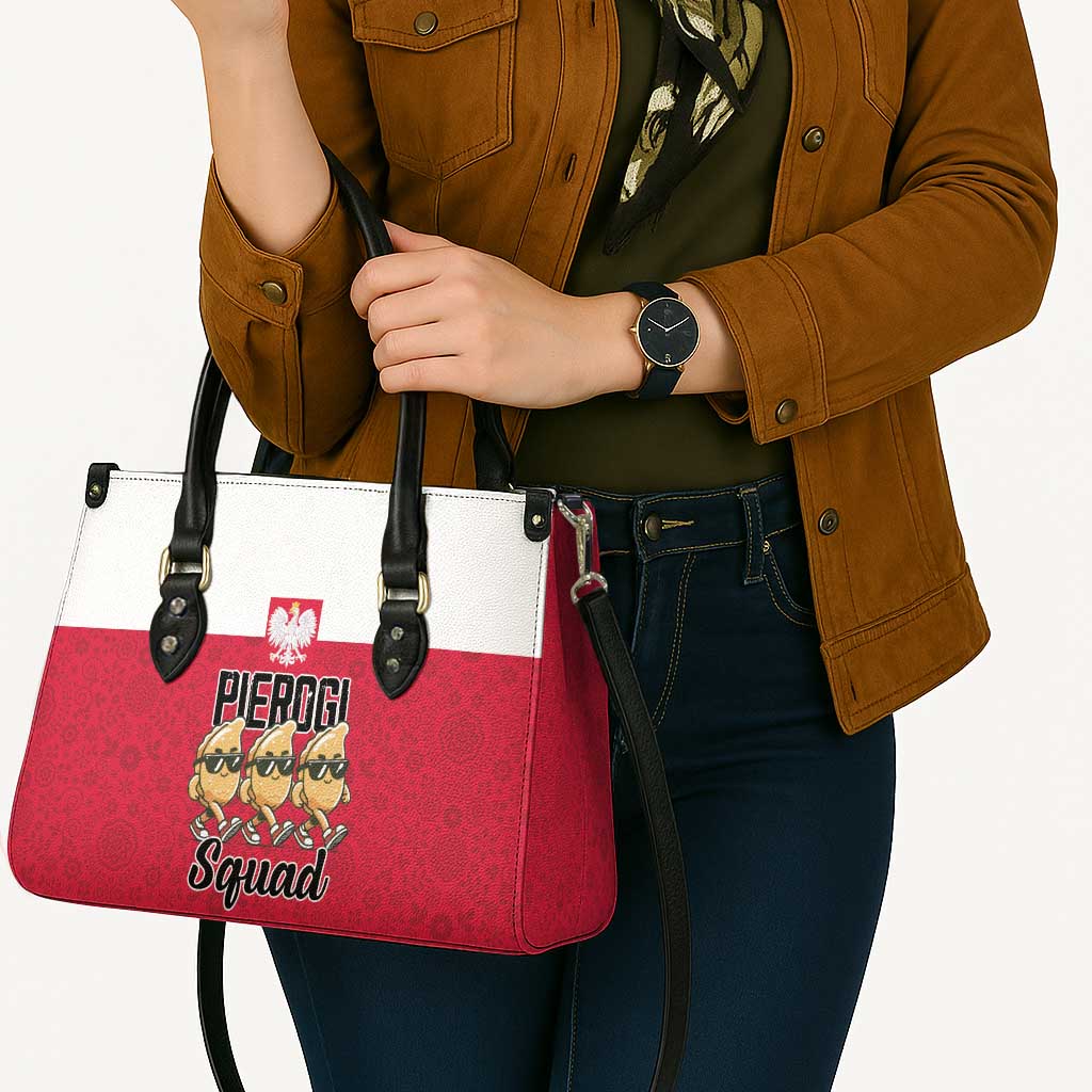 Funny Pierogi Squad Leather Bag Polish Pride Food Humor