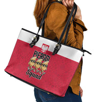 Funny Pierogi Squad Leather Tote Bag Polish Pride Food Humor