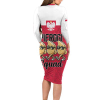 Funny Pierogi Squad Long Sleeve Bodycon Dress Polish Pride Food Humor