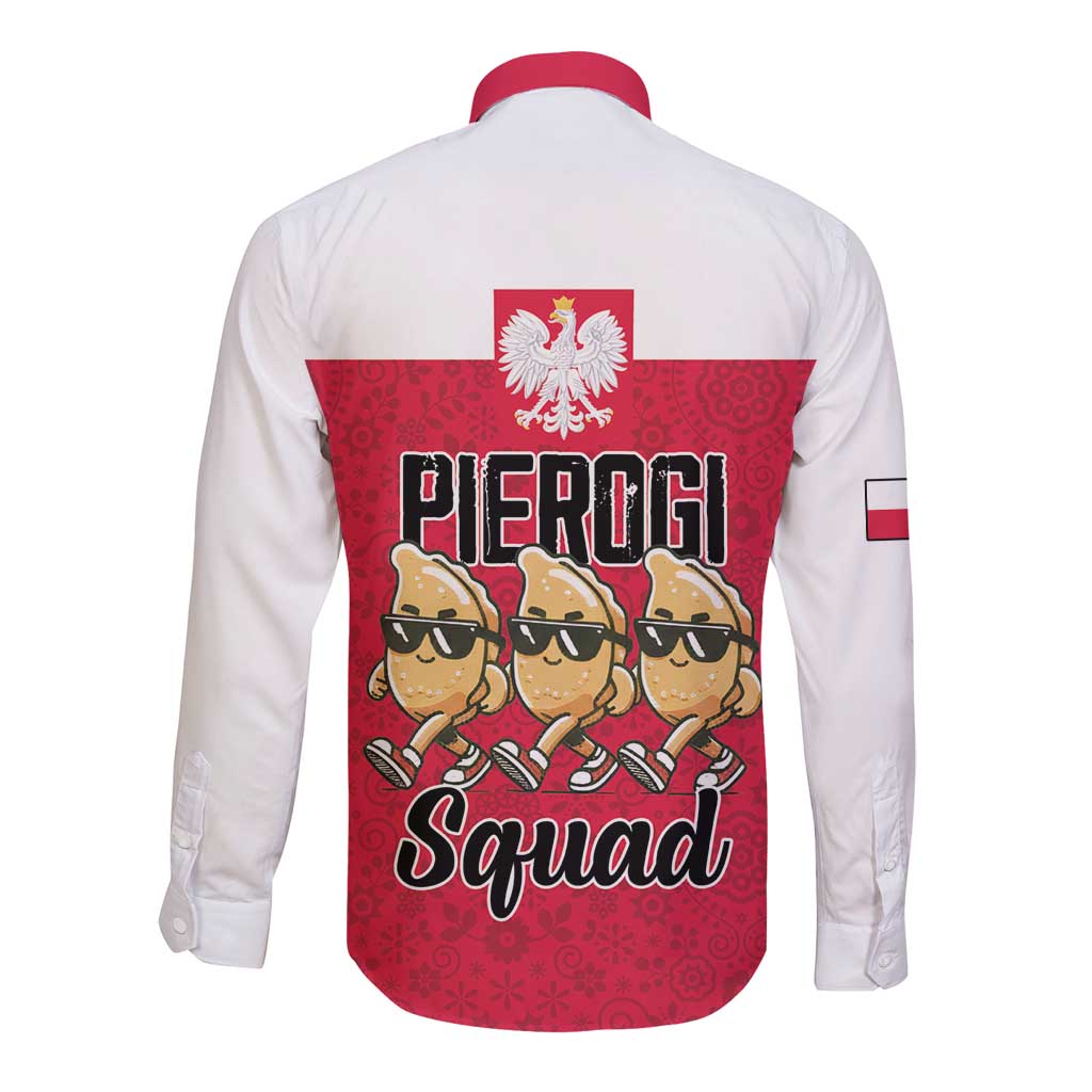 Funny Pierogi Squad Long Sleeve Button Shirt Polish Pride Food Humor
