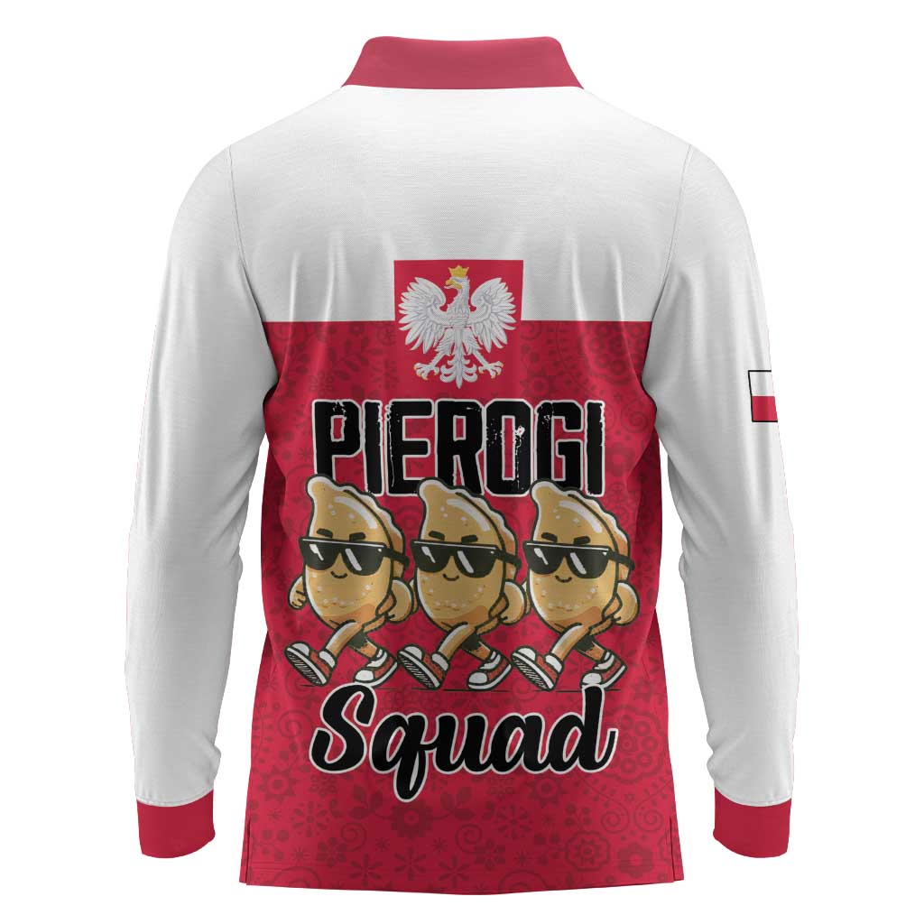 Funny Pierogi Squad Long Sleeve Polo Shirt Polish Pride Food Humor