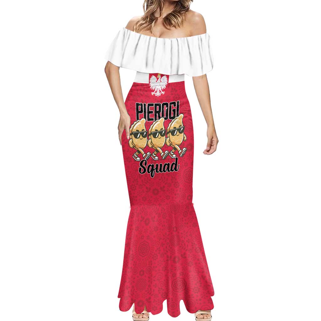 Funny Pierogi Squad Mermaid Dress Polish Pride Food Humor