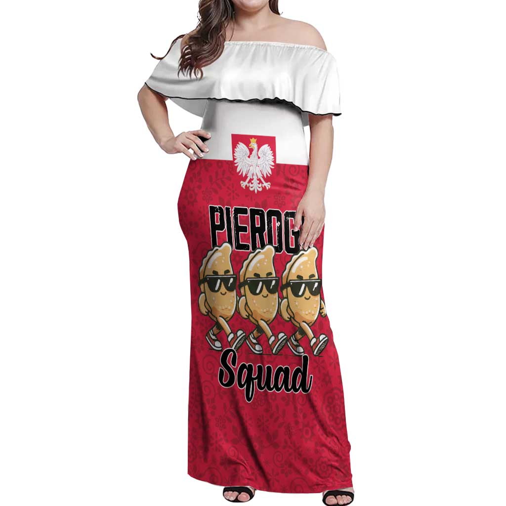 Funny Pierogi Squad Off Shoulder Maxi Dress Polish Pride Food Humor