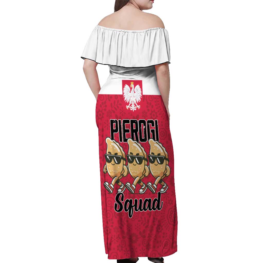 Funny Pierogi Squad Off Shoulder Maxi Dress Polish Pride Food Humor